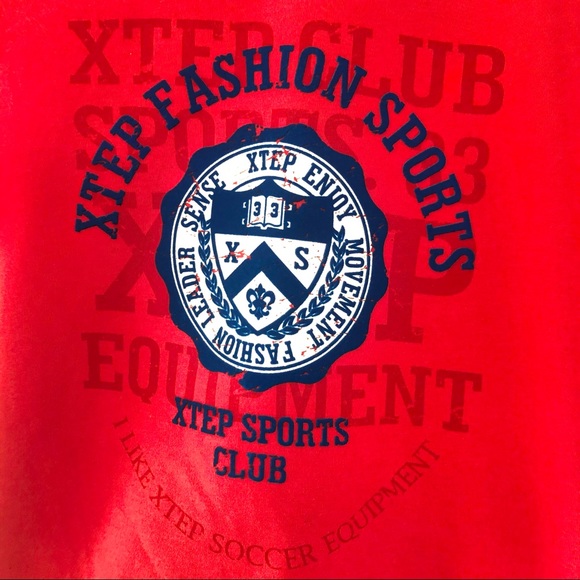 Xtep - Women Sweatshirt with Blue Velvet Lettering - Picture 2 of 5